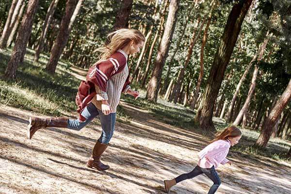 Mom chasing child